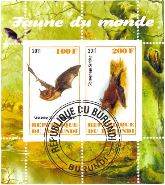 Fledermaus-Briefmarkenset Burundi  Detail